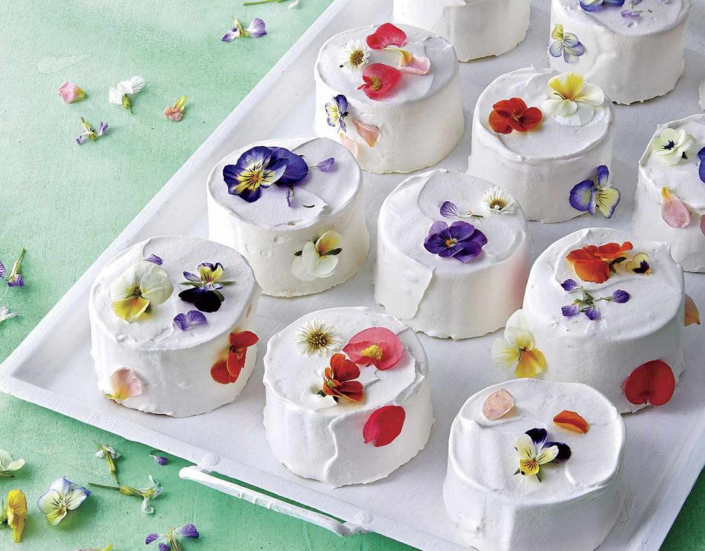 Sweets designed with flowers